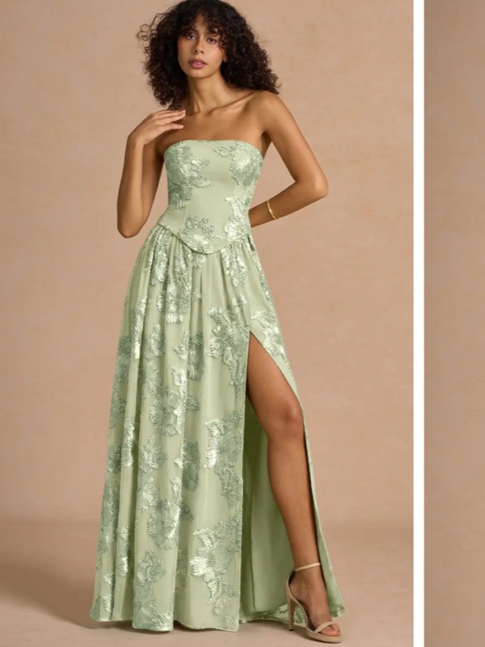 Azazie Isaura Maxi Dress in Light Green